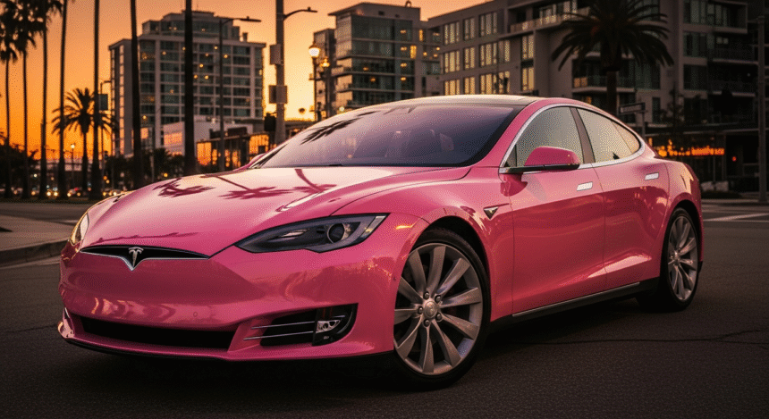 pink Tesla